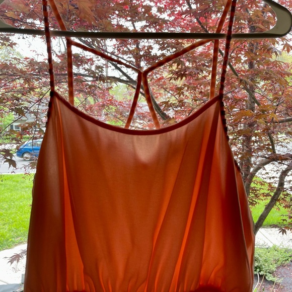 Womens Peach Dress Hi Low Sz Medium A.gain - Picture 5 of 8